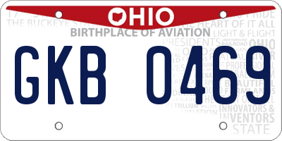 OH license plate GKB0469