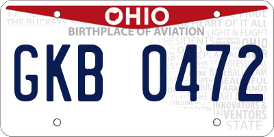 OH license plate GKB0472