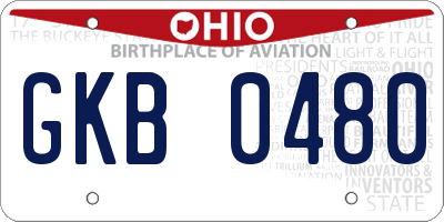 OH license plate GKB0480