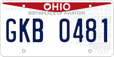 OH license plate GKB0481