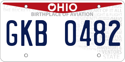OH license plate GKB0482