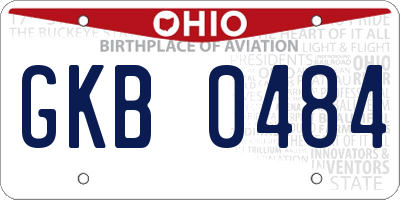 OH license plate GKB0484
