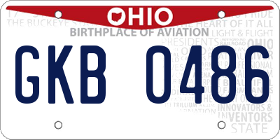 OH license plate GKB0486