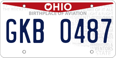 OH license plate GKB0487