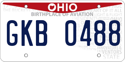 OH license plate GKB0488