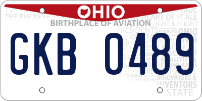 OH license plate GKB0489