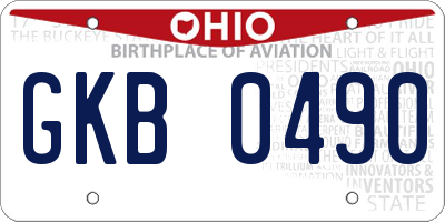 OH license plate GKB0490