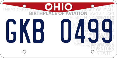 OH license plate GKB0499