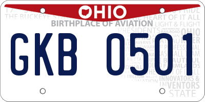 OH license plate GKB0501