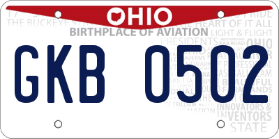OH license plate GKB0502