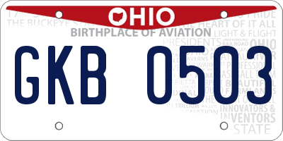 OH license plate GKB0503
