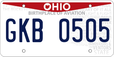 OH license plate GKB0505
