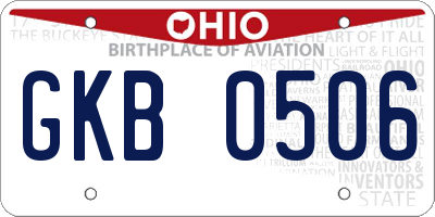 OH license plate GKB0506