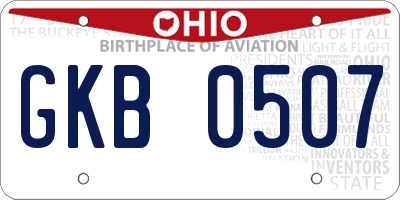 OH license plate GKB0507