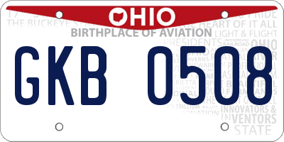 OH license plate GKB0508