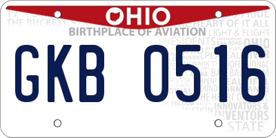 OH license plate GKB0516