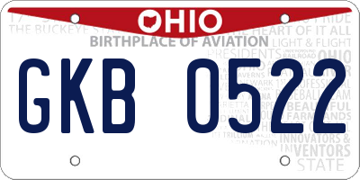 OH license plate GKB0522