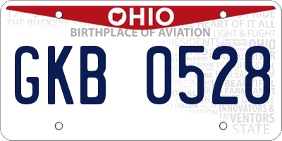 OH license plate GKB0528