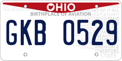 OH license plate GKB0529