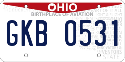OH license plate GKB0531