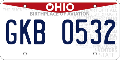 OH license plate GKB0532