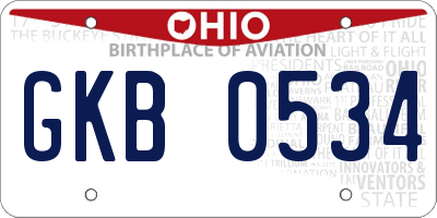 OH license plate GKB0534