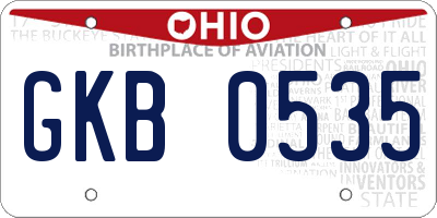 OH license plate GKB0535