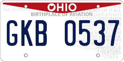 OH license plate GKB0537