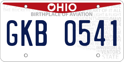 OH license plate GKB0541