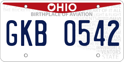 OH license plate GKB0542