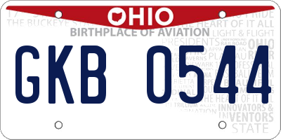 OH license plate GKB0544
