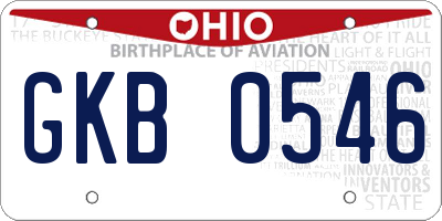 OH license plate GKB0546