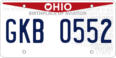 OH license plate GKB0552