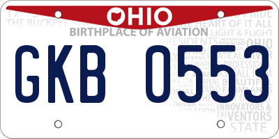 OH license plate GKB0553