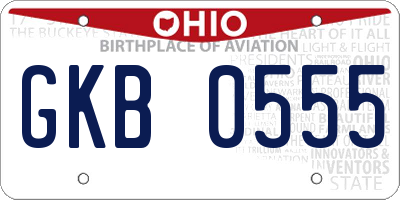 OH license plate GKB0555