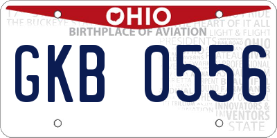 OH license plate GKB0556