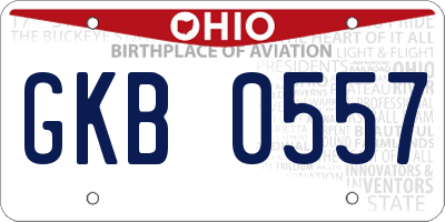 OH license plate GKB0557