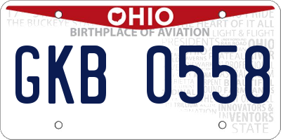 OH license plate GKB0558