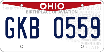OH license plate GKB0559