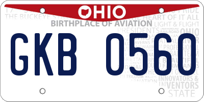 OH license plate GKB0560