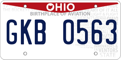 OH license plate GKB0563