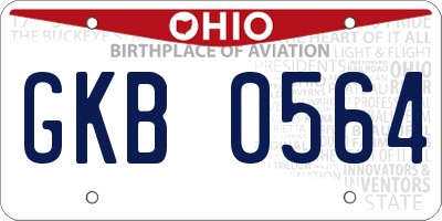 OH license plate GKB0564
