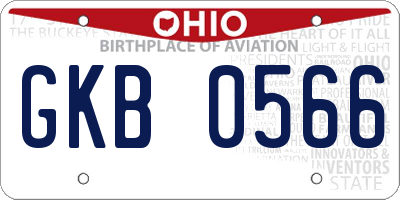 OH license plate GKB0566