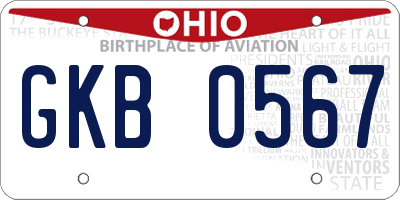 OH license plate GKB0567
