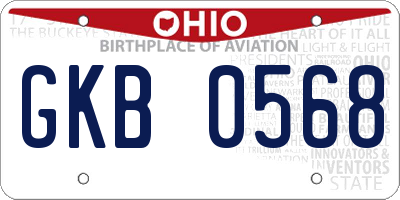 OH license plate GKB0568