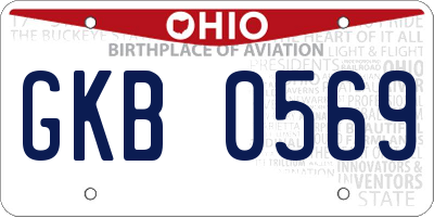 OH license plate GKB0569
