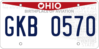 OH license plate GKB0570