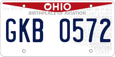 OH license plate GKB0572