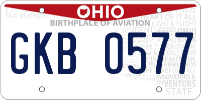 OH license plate GKB0577