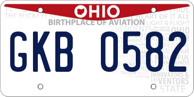 OH license plate GKB0582
